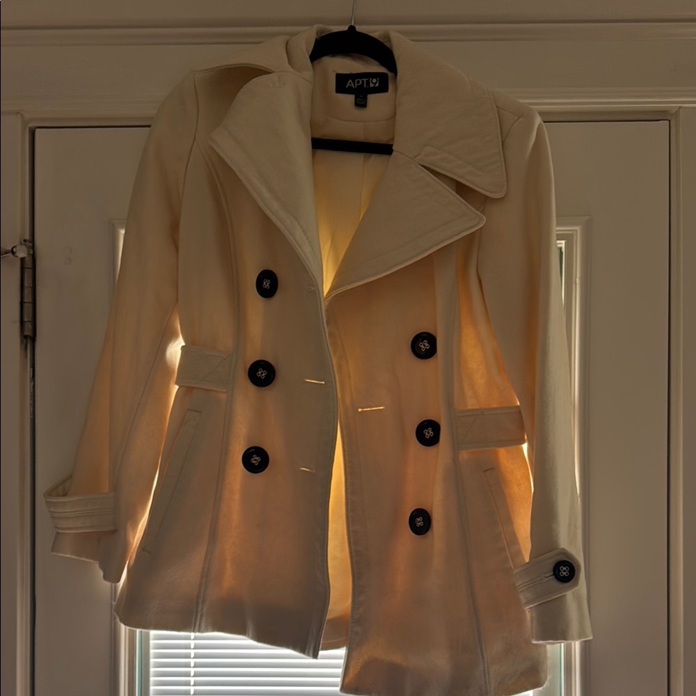 Apt. 9 Cream Peacoat with Tailored Fit